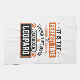 Catahoula Leopard Dog Vintage Time Shirt Design_1 Kitchen Towel