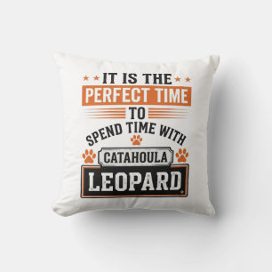 Catahoula Leopard Dog Vintage Time Shirt Design_1 Throw Pillow