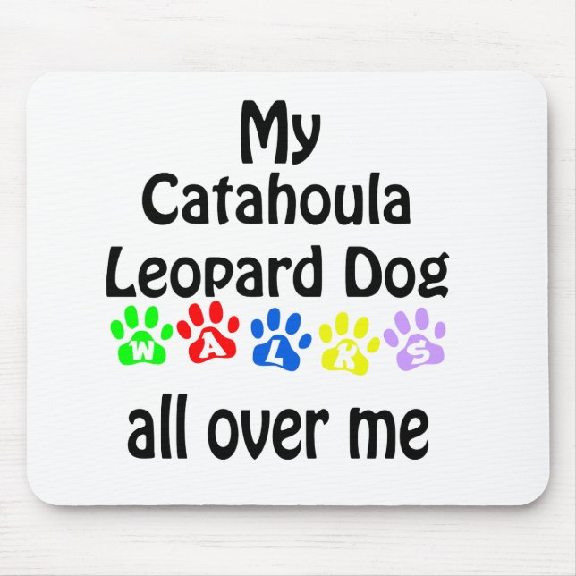 Catahoula Leopard Dog Walks Design Mouse Pad (Front)