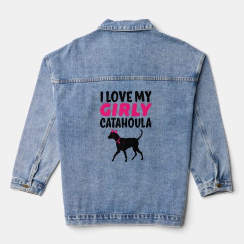 Catahoula Pet Canine Funny Girl Dog Puppy Gender R Denim Jacket