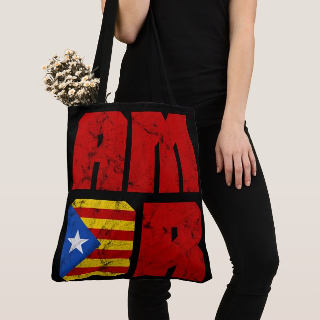 Catalan Amor, Catalan Independence Flag Tote Bag (Close Up)