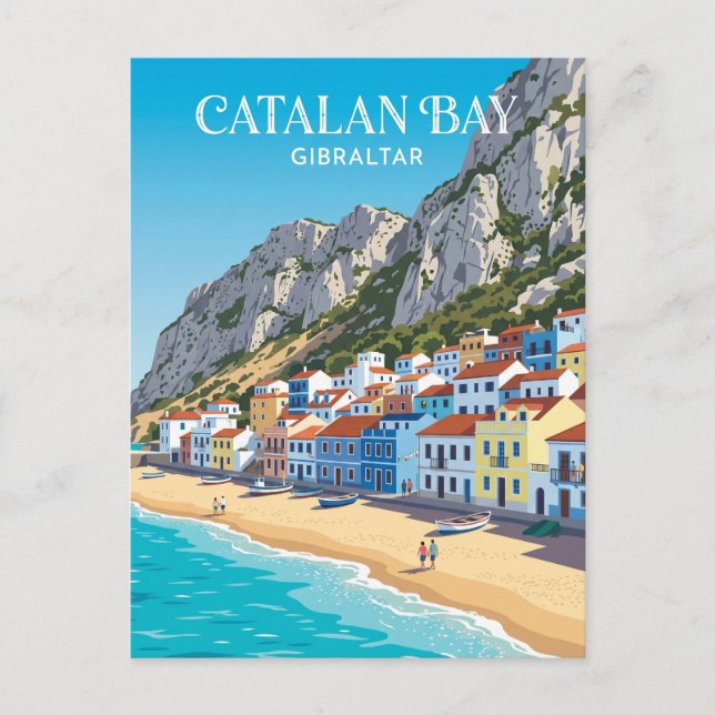 Catalan Bay Village Gibraltar Postcard (Front)
