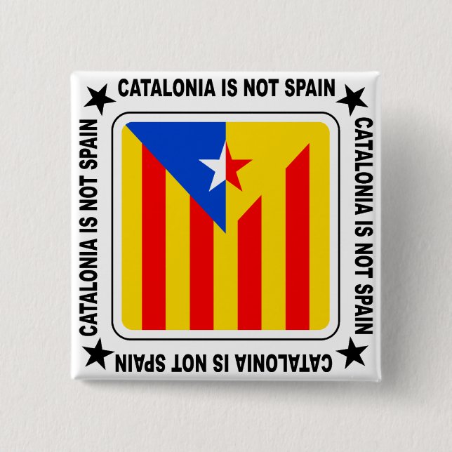 Catalan estelada flag pinback button (Front)