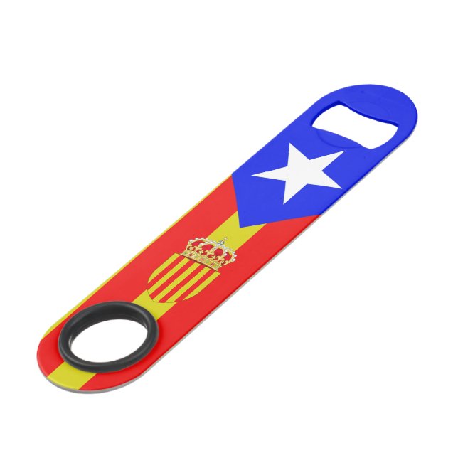 Catalan flag-coat of arms bar key (Front Angled)