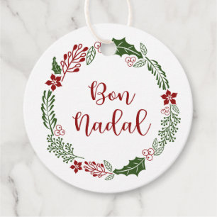 Catalan Merry Christmas, Bon Nadal, Custom Favor Tags