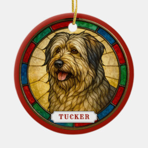 Catalan Sheepdog Dog Ceramic Circle Ornament