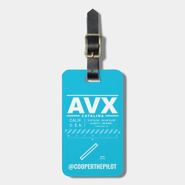 Catalina Airport AVX Luggage Tag (Front Vertical)