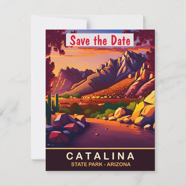 Catalina Arizona Sunset Wedding Invitation (Front)