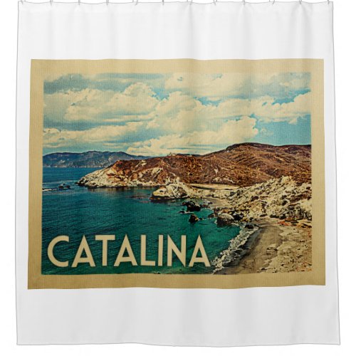 Catalina California Vintage Travel Shower Curtain