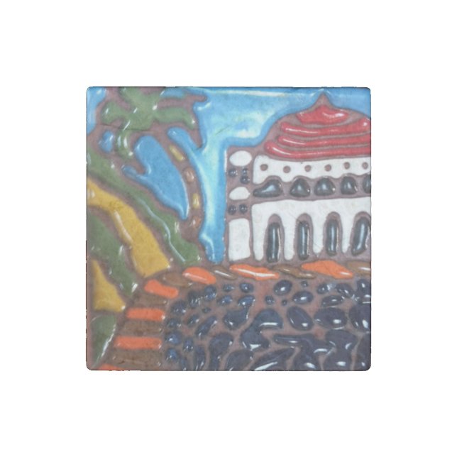 Catalina Casino Tile Marble Magnet (Front)