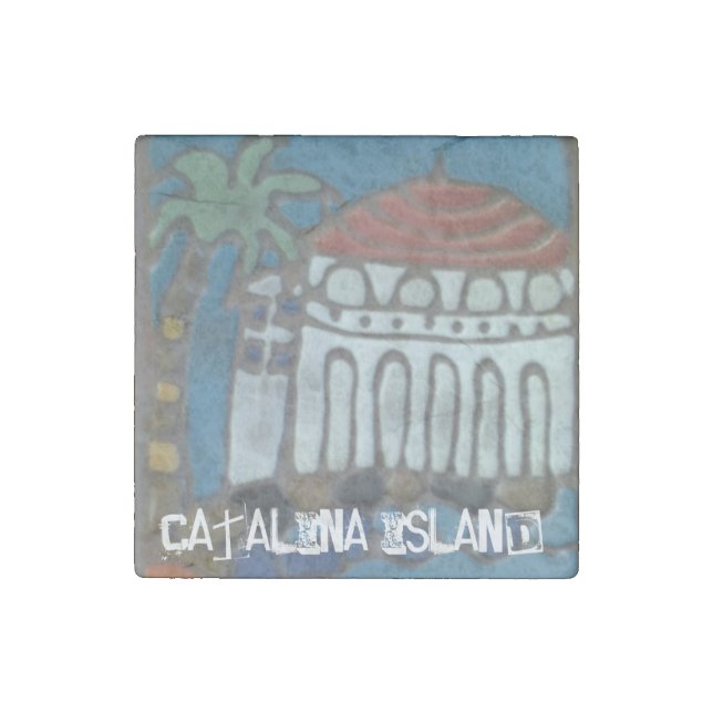 Catalina Casino Tile Marble Magnet (Front)