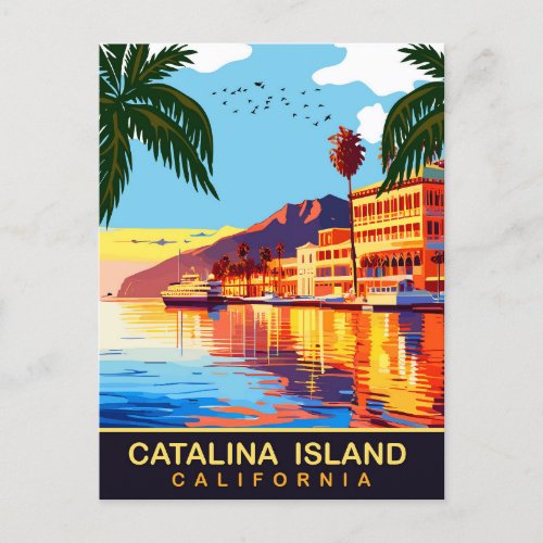 Catalina Island CA Water Reflections Travel Postcard