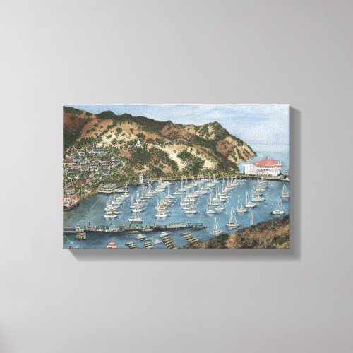 Catalina Island CA  Watercolor Painting on Canvas