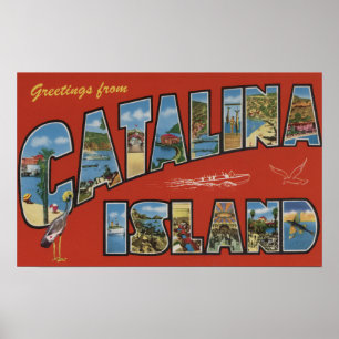 Catalina Island, California - Large Letter Scene Poster