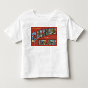 Catalina Island, California - Large Letter Scene Toddler T-shirt