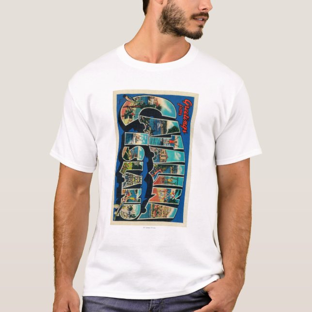 Catalina Island, California - Large Letter T-Shirt (Front)