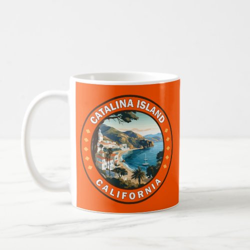 Catalina Island California Travel Art Badge Coffee Mug