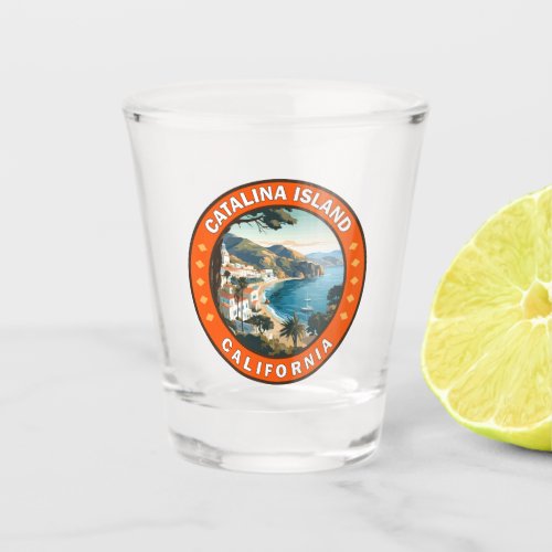Catalina Island California Travel Art Badge Shot Glass