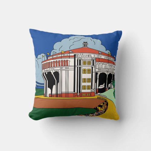 Catalina Island Casino Tile Design Throw Pillow