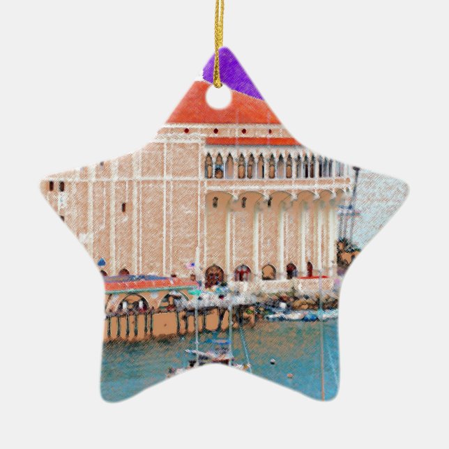 Catalina Island Ceramic Ornament (Front)