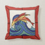 Catalina Island Flying Fish Tile Design Pillow