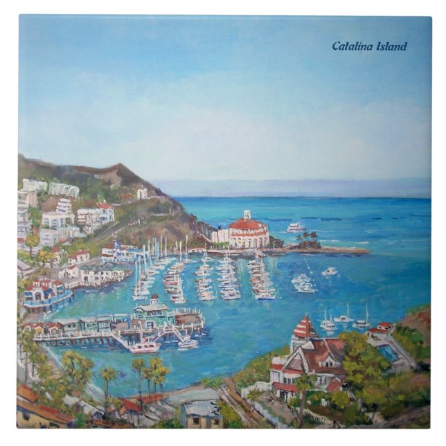 Catalina Island Large (6" X 6") Ceramic Photo Tile (Front)