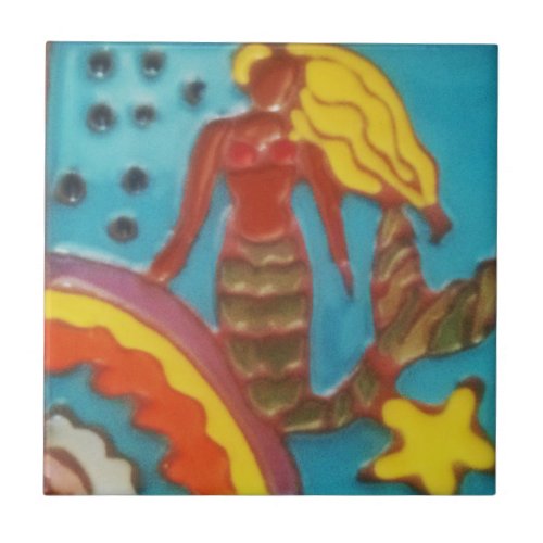 Catalina Island Mermaid Tile By JTitchenal