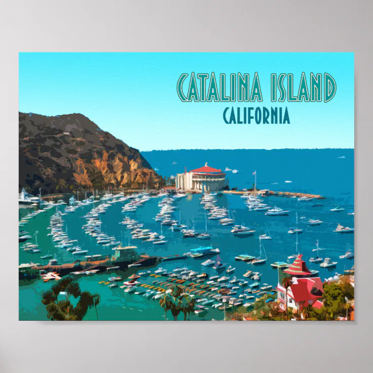 Santa Catalina Travel Decorative Poster Graphic Art Wall Interior Design 2195 