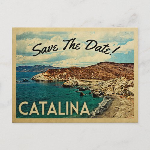 Catalina Island Save The Date Vintage California Announcement Postcard