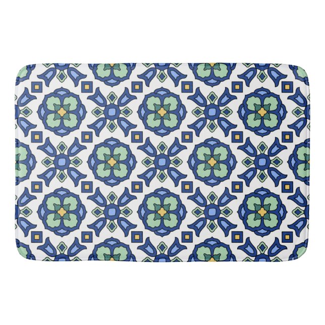 Catalina Island Tile Design Bathroom Mat (Front)