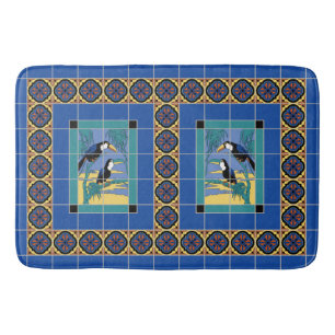 Catalina Island Tile Toucans Design Bathroom Mat