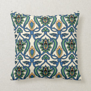 Catalina Island Tile Vintage 1920s Design Throw Pillow