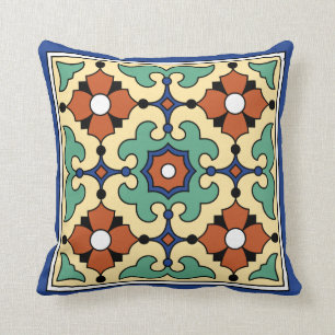 Catalina Island Tile Vintage 1920s Design Throw Pillow