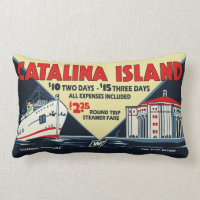 Catalina Island Vintage Art - Pillow
