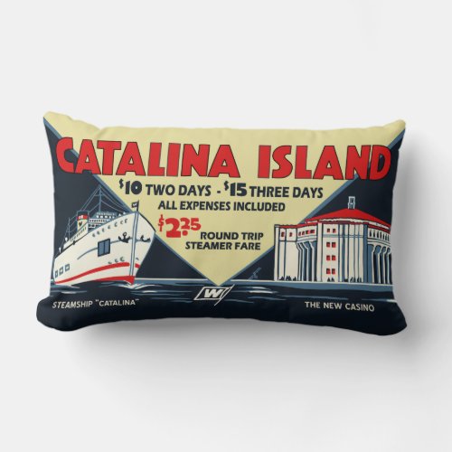 Catalina Island Vintage Art _ Pillow