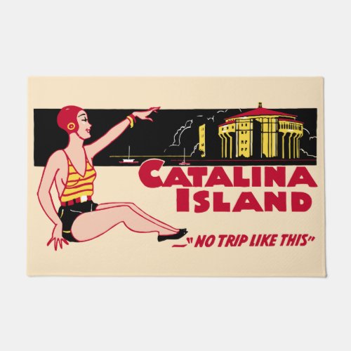 Catalina Island Vintage Casino Travel Poster Doormat