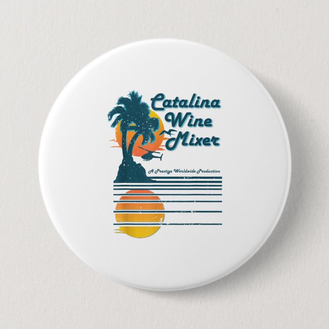 Catalina island wine and palm mixer TShirt Button (Front)
