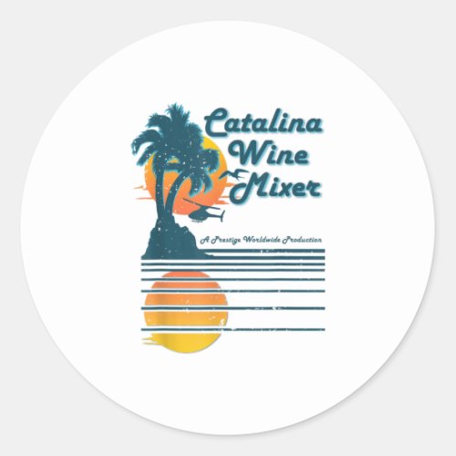 Catalina island wine and palm mixer TShirt Classic Round Sticker