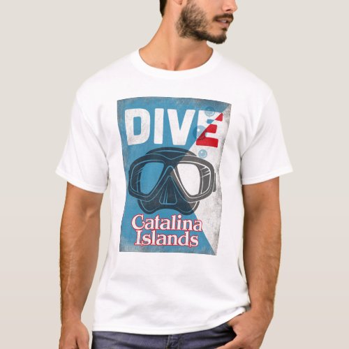 Catalina Islands Vintage Scuba Diving Mask T_Shirt