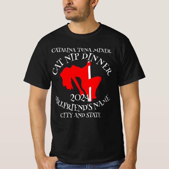 Catalina Tuna Mixer Cat Nip Dinner Party T-Shirt (Front)