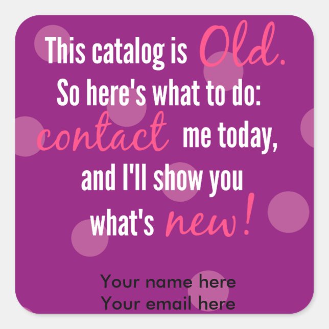 Catalog change label stickers (Front)