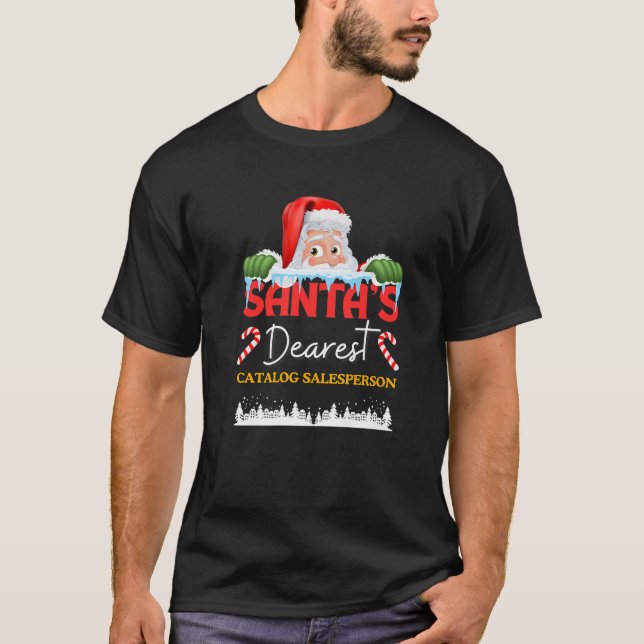 Catalog Salesperson Christmas Job Profession Santa T-Shirt (Front)