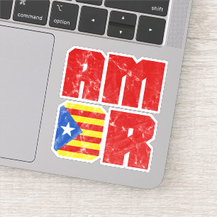 Catalonia Amor, Catalan Independece Flag Sticker
