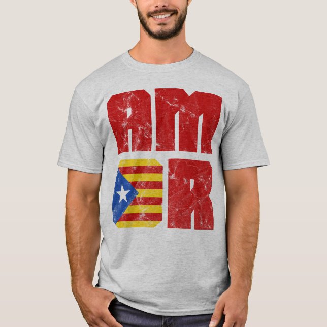 Catalonia Amor, Love, Catalan Independence T-Shirt (Front)