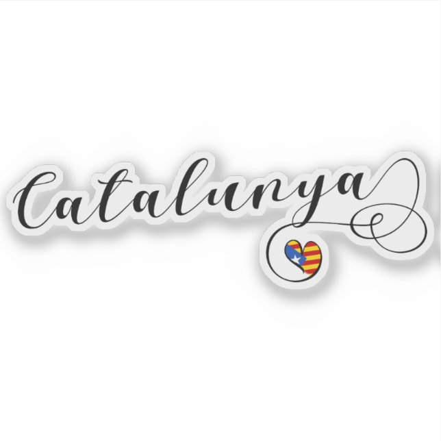Catalonia Catalunya Independence Heart Flag Sticker (Front)