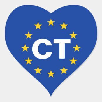 Catalonia "ct" European Union Flag Heart Sticker by abbeyz71 at Zazzle