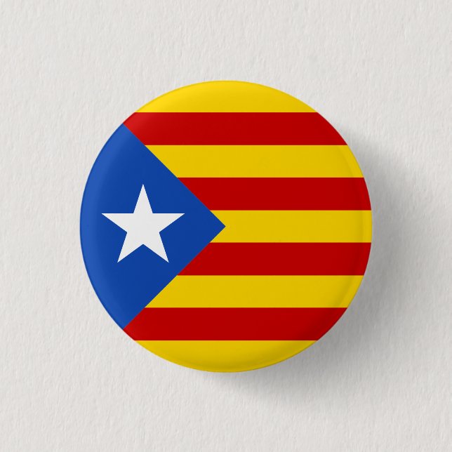 Catalonia Estrellada Flag Button (Front)