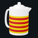 Catalonia Flag Teapot<br><div class="desc">Celebrate Catalonia’s vibrant cultural identity with every cup of tea using this patriotic teapot featuring the bold and iconic flag of Catalonia! This striking teapot showcases the classic red and yellow stripes of the Catalan Senyera, a symbol of resilience, unity, and national pride. Crafted to bring charm and heritage to...</div>
