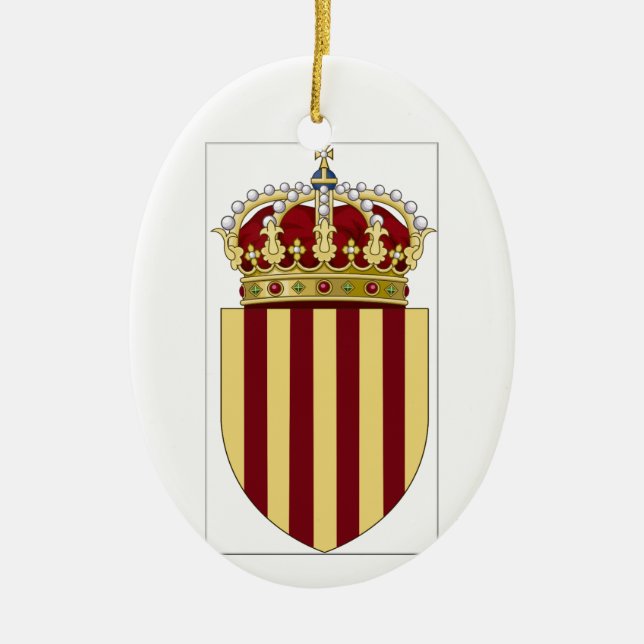 Catalonia (Spain) Coat of Arms Ceramic Ornament (Front)