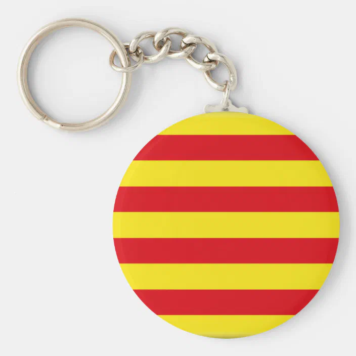Porte clé Keychain Ø45mm Drapeau Flag Catalogne Catalunya Cataluña Catalan 